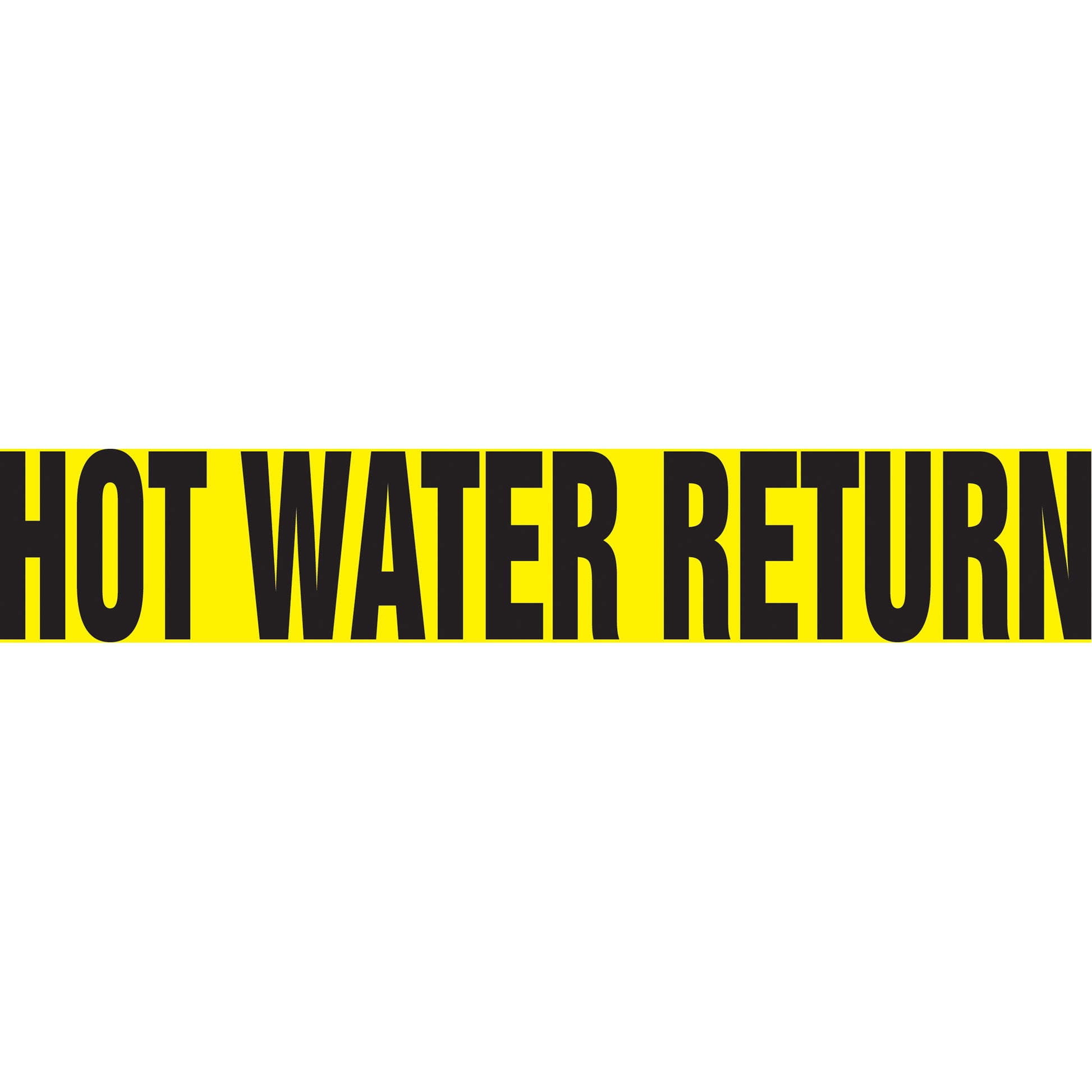 Accuform Signs "Hot Water Return" Pipe Marker, Self-Adhesive, 1" H x 8" W, Black on Yellow