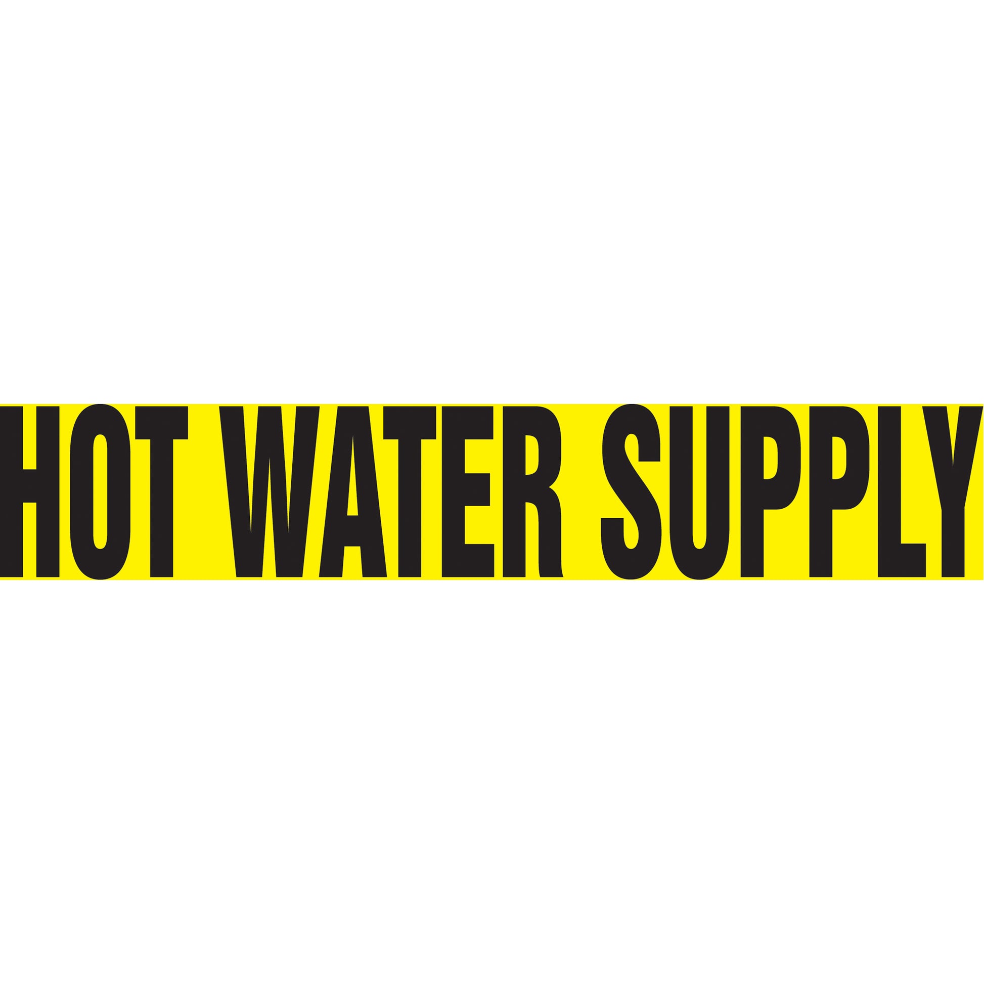Accuform Signs "Hot Water Supply" Pipe Marker, Self-Adhesive, 1-1/2" H x 8" W, Black on Yellow