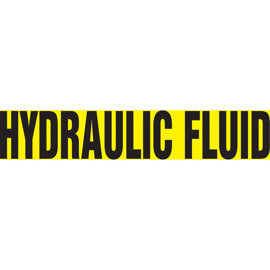 Accuform Signs "Hydraulic Fluid" Pipe Marker, Self-Adhesive, 4" H x 24" W, Black on Yellow