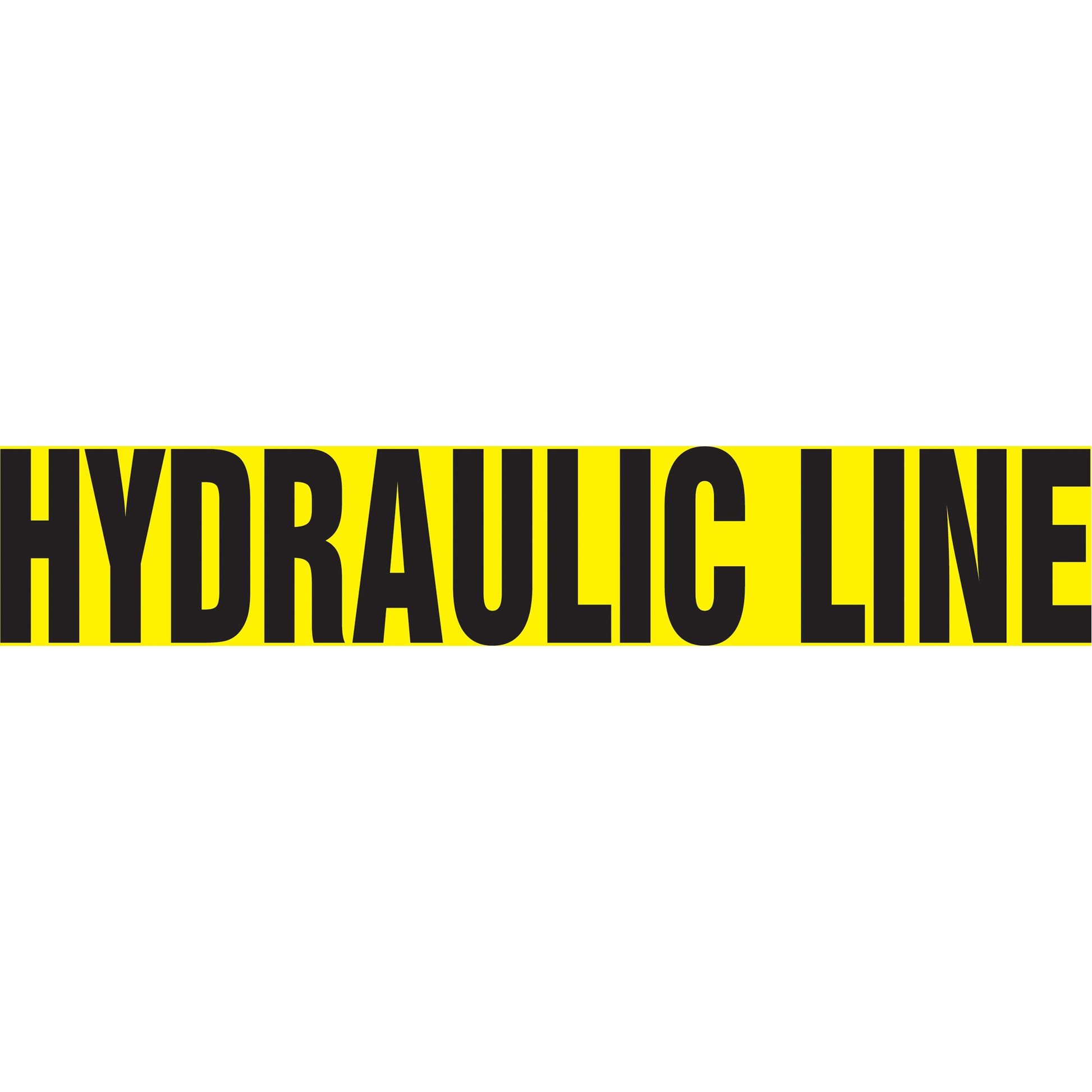 Accuform Signs "Hydraulic Line" Pipe Marker, Self-Adhesive, 1" H x 8" W, Black on Yellow