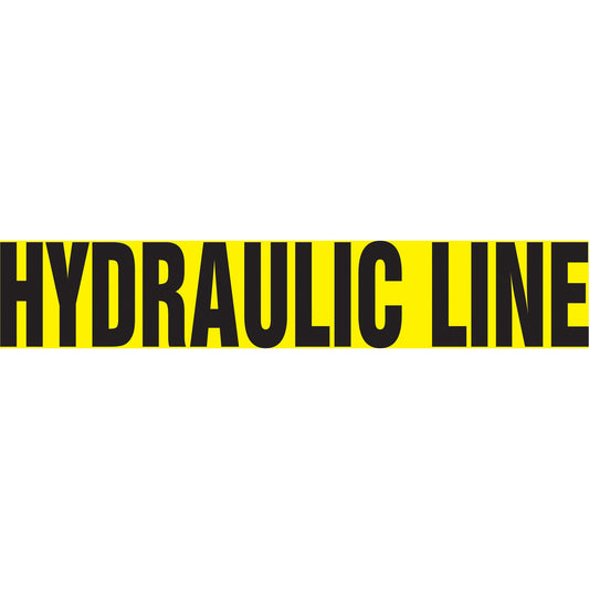 Accuform Signs "Hydraulic Line" Pipe Marker, Self-Adhesive, 1" H x 8" W, Black on Yellow