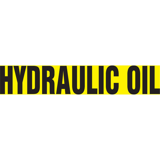 Accuform Signs "Hydraulic Oil" Pipe Marker, Self-Adhesive, 4" H x 24" W, Black on Yellow
