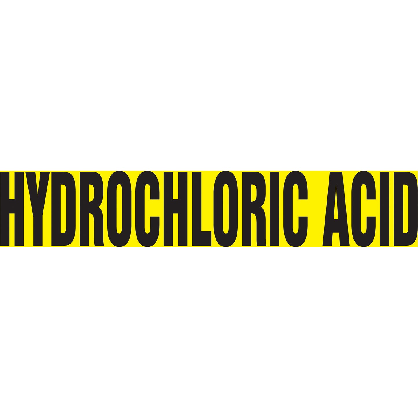 Accuform Signs "Hydraulic Acid" Pipe Marker, Self-Adhesive, 1-1/2" H x 8" W, Black on Yellow