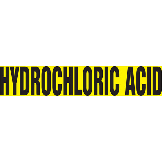 Accuform Signs "Hydraulic Acid" Pipe Marker, Self-Adhesive, 1-1/2" H x 8" W, Black on Yellow