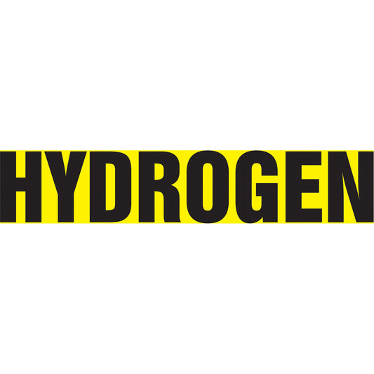 Accuform Signs "Hydrogen" Pipe Markers, Self-Adhesive, 2-1/2" H x 12" W, Black on Yellow