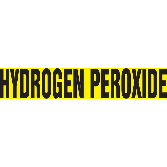 Accuform Signs "Hydrogen Peroxide" Pipe Markers, Self-Adhesive, 2-1/2" H x 12" W, Black on Yellow