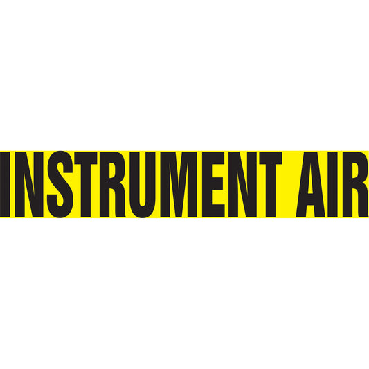 Accuform Signs "Instrument Air" Pipe Marker, Self-Adhesive, 2-1/2" H x 12" W, Black on Yellow