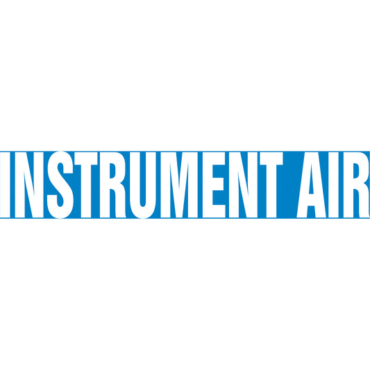Accuform Signs "Instrument Air" Pipe Marker, Self-Adhesive, 2-1/2" H x 12" W, White on Blue