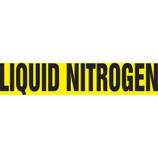 Accuform Signs "Liquid Nitrogen" Pipe Marker, Self-Adhesive, 2-1/2" H x 12" W, Black on Yellow