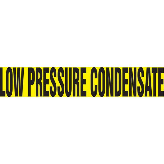 Accuform Signs "Low Pressure Condensate" Pipe Markers, Self-Adhesive, 2-1/2" H x 12" W, Black on Yellow