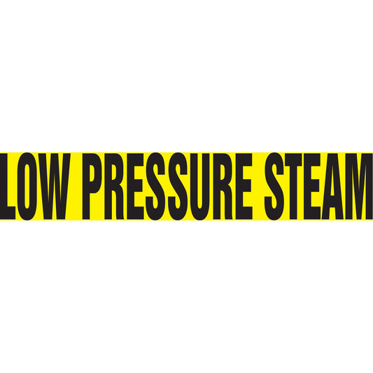 Accuform Signs "Low Pressure Steam" Pipe Markers, Self-Adhesive, 4" H x 24" W, Black on Yellow