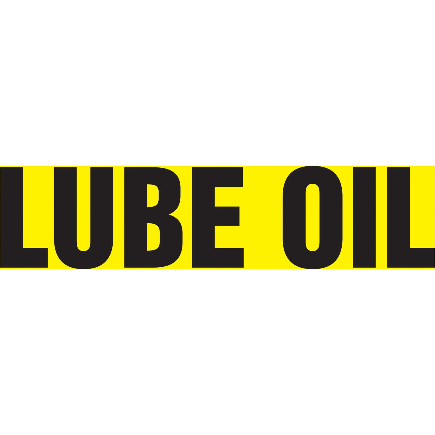 Accuform Signs "Lube Oil" Pipe Marker, Self-Adhesive, 1-1/2" H x 8" W, Black on Yellow