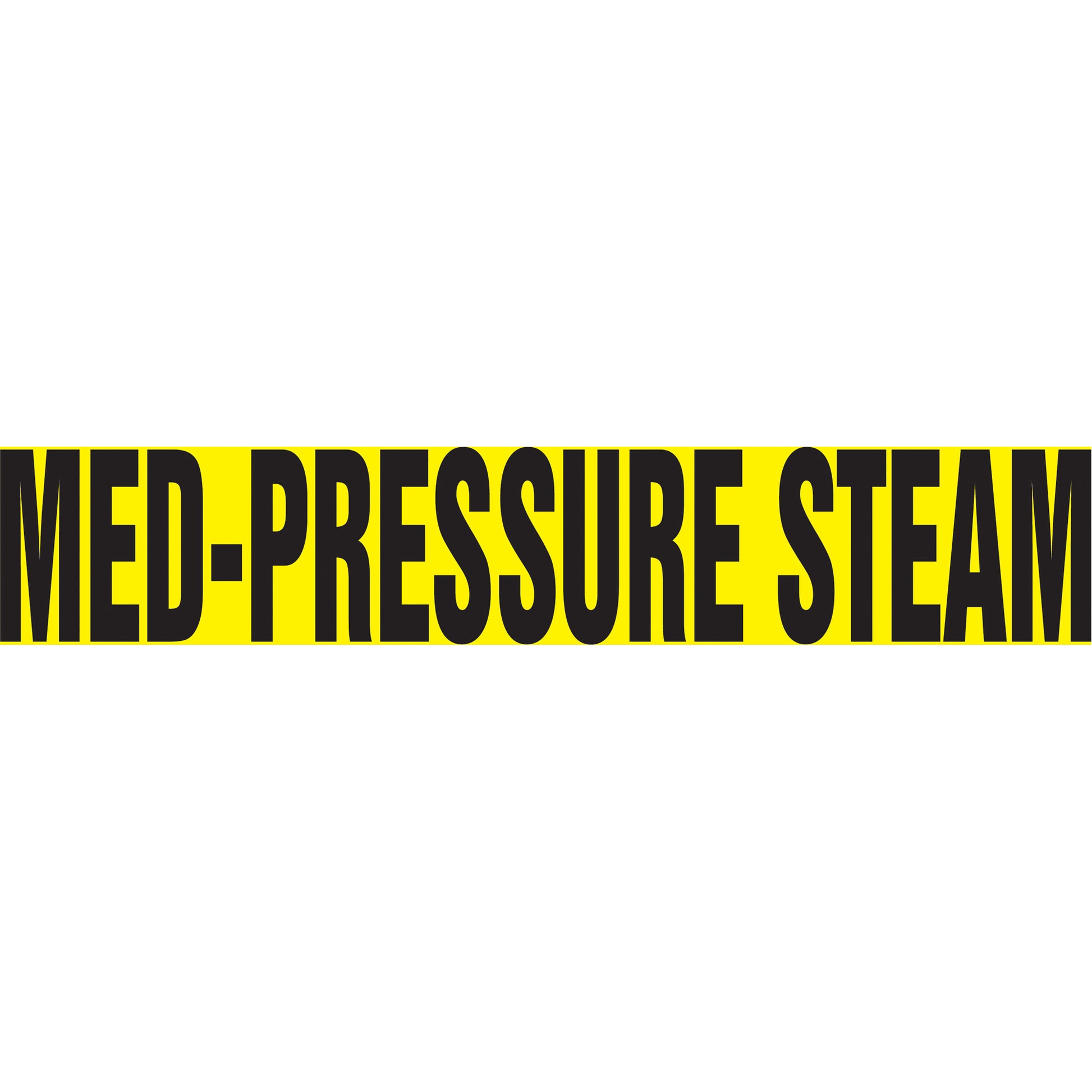 Accuform Signs "Med-Pressure Steam" Pipe Marker, Self-Adhesive, 4" H x 24" W, Black on Yellow
