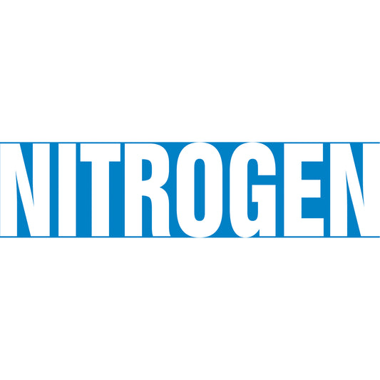 Accuform Signs "Nitrogen" Pipe Marker, Self-Adhesive, 1-1/2" H x 8" W, White on Blue