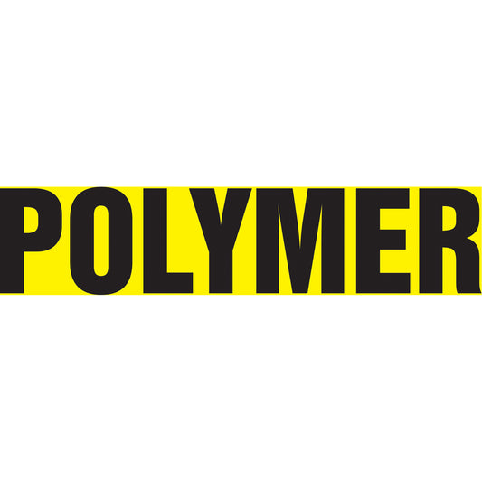 Accuform Signs "Polymer" Pipe Marker, Self-Adhesive, 1" H x 8" W, Black on Yellow