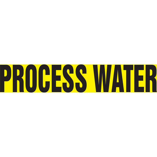 Accuform Signs "Process Water" Pipe Marker, Self-Adhesive, 1" H x 8" W, Black on Yellow