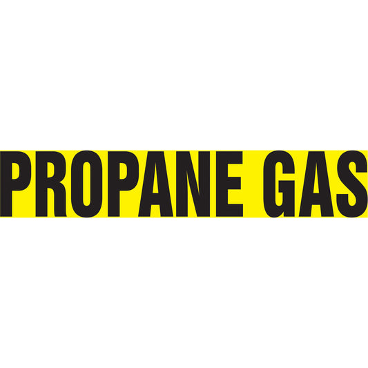 Accuform Signs "Propane Gas" Pipe Marker, Self-Adhesive, 1" H x 8" W, Black on Yellow
