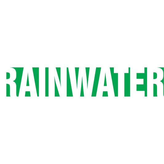 Accuform Signs "Rain Water" Pipe Markers, Self-Adhesive, 4" H x 24" W, White on Green