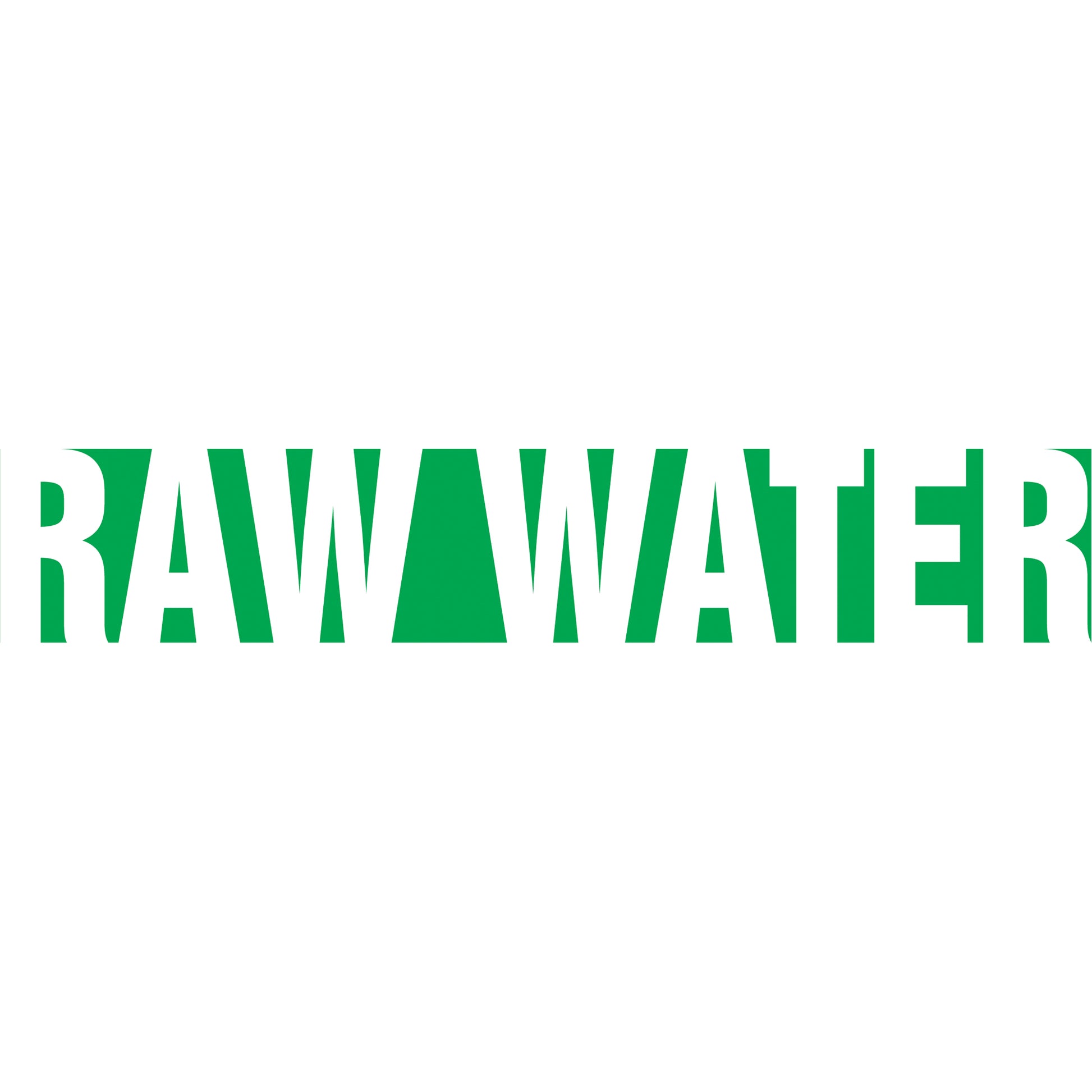 Accuform Signs "Raw Water" Pipe Marker, Self-Adhesive, 1" H x 8" W, White on Green