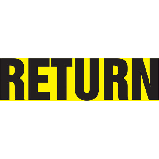 Accuform Signs "Return" Pipe Marker, Self-Adhesive, 1" H x 8" W, Black on Yellow