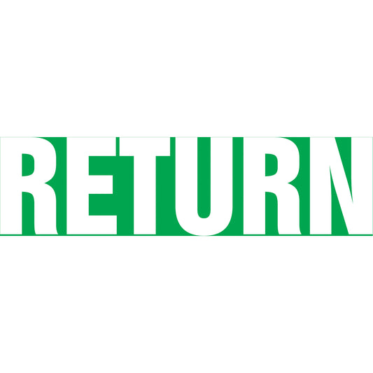 Accuform Signs "Return" Pipe Markers, Self-Adhesive, 4" H x 24" W, White on Green