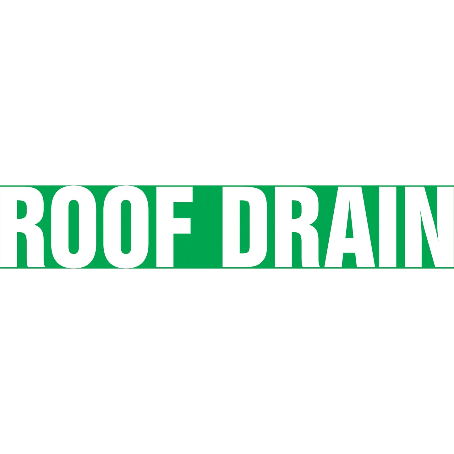 Accuform Signs "Roof Drain" Pipe Markers, Self-Adhesive, 4" H x 24" W, White on Green