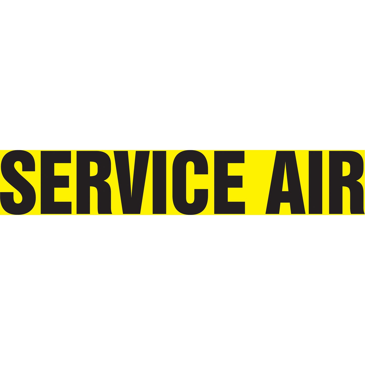 Accuform Signs "Service Air" Pipe Marker, Self-Adhesive, 1-1/2" H x 8" W, Black on Yellow