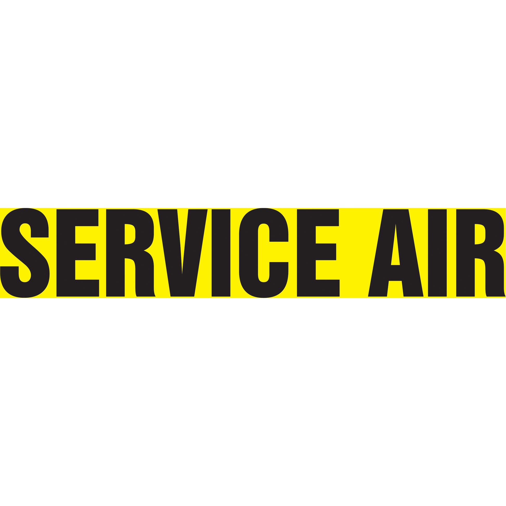 Accuform Signs "Service Air" Pipe Marker, Self-Adhesive, 1-1/2" H x 8" W, Black on Yellow