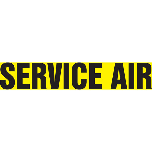 Accuform Signs "Service Air" Pipe Marker, Self-Adhesive, 1-1/2" H x 8" W, Black on Yellow