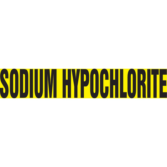 Accuform Signs "Sodium Hypochlorite" Pipe Marker, Self-Adhesive, 1" H x 8" W, Black on Yellow