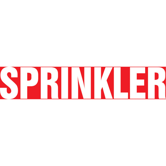 Accuform Signs "Sprinkler" Pipe Markers, Self-Adhesive, 4" H x 24" W, White on Red
