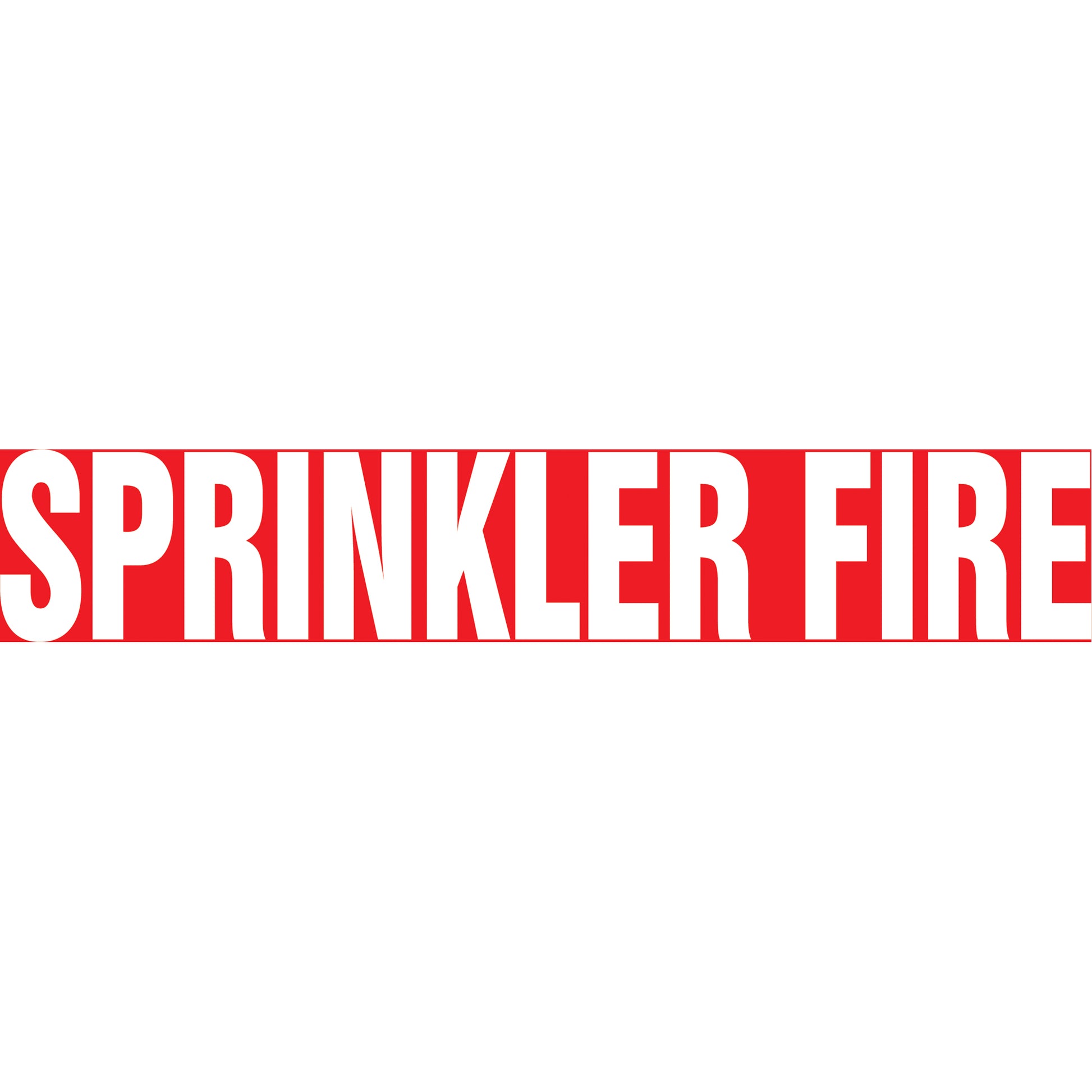 Accuform Signs "Sprinkler Fire" Pipe Markers, Self-Adhesive, 4" H x 24" W, White on Red