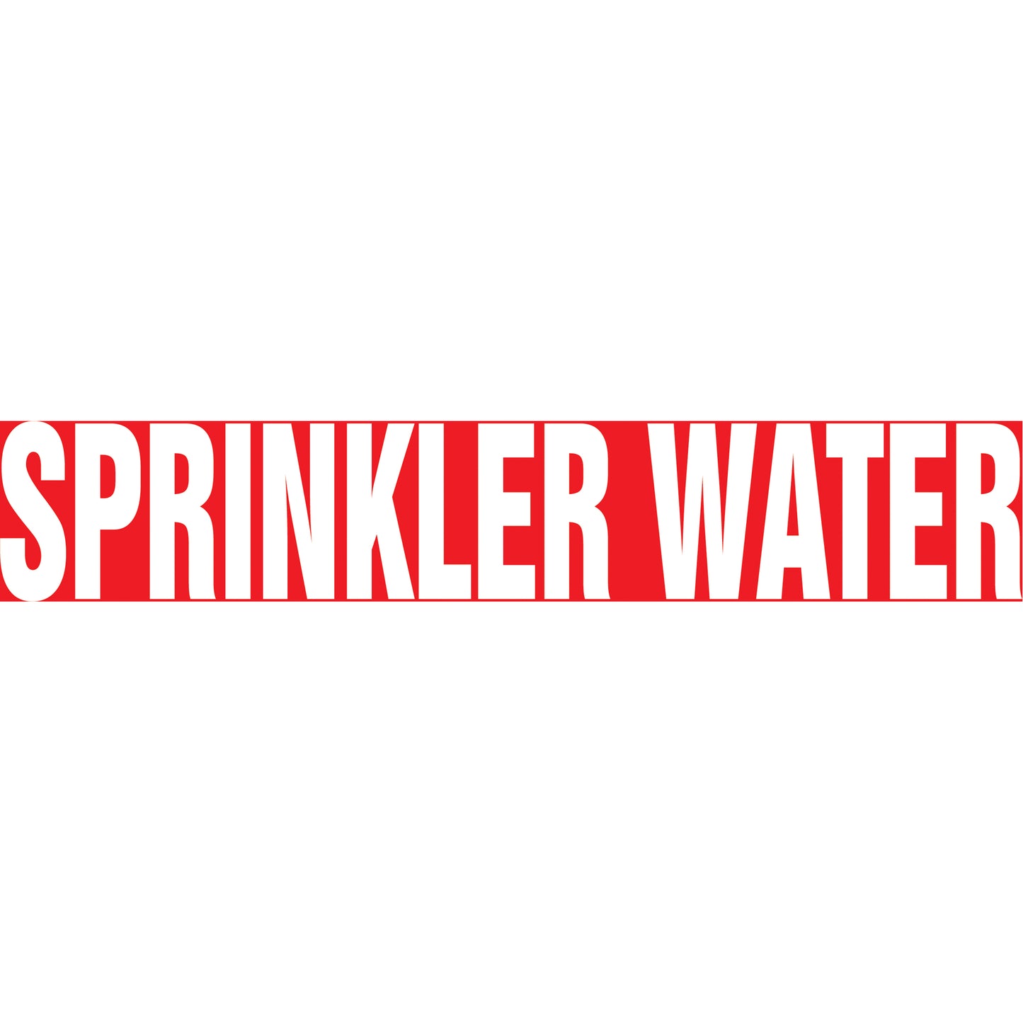 Accuform Signs "Sprinkler Water" Pipe Marker, Self-Adhesive, 1" H x 8" W, White on Red