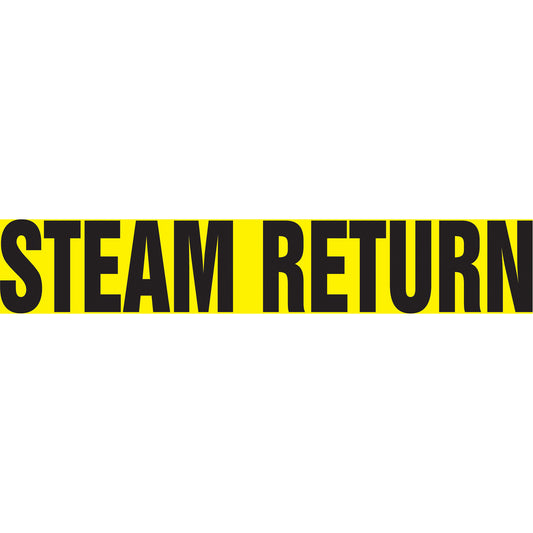 Accuform Signs "Steam Return" Pipe Markers, Self-Adhesive, 4" H x 24" W, Black on Yellow