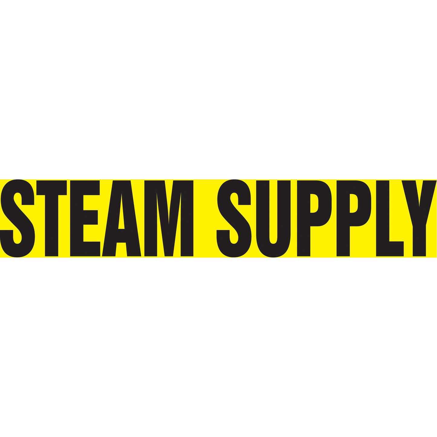 Accuform Signs "Steam Supply" Pipe Marker, Self-Adhesive, 1" H x 8" W, Black on Yellow