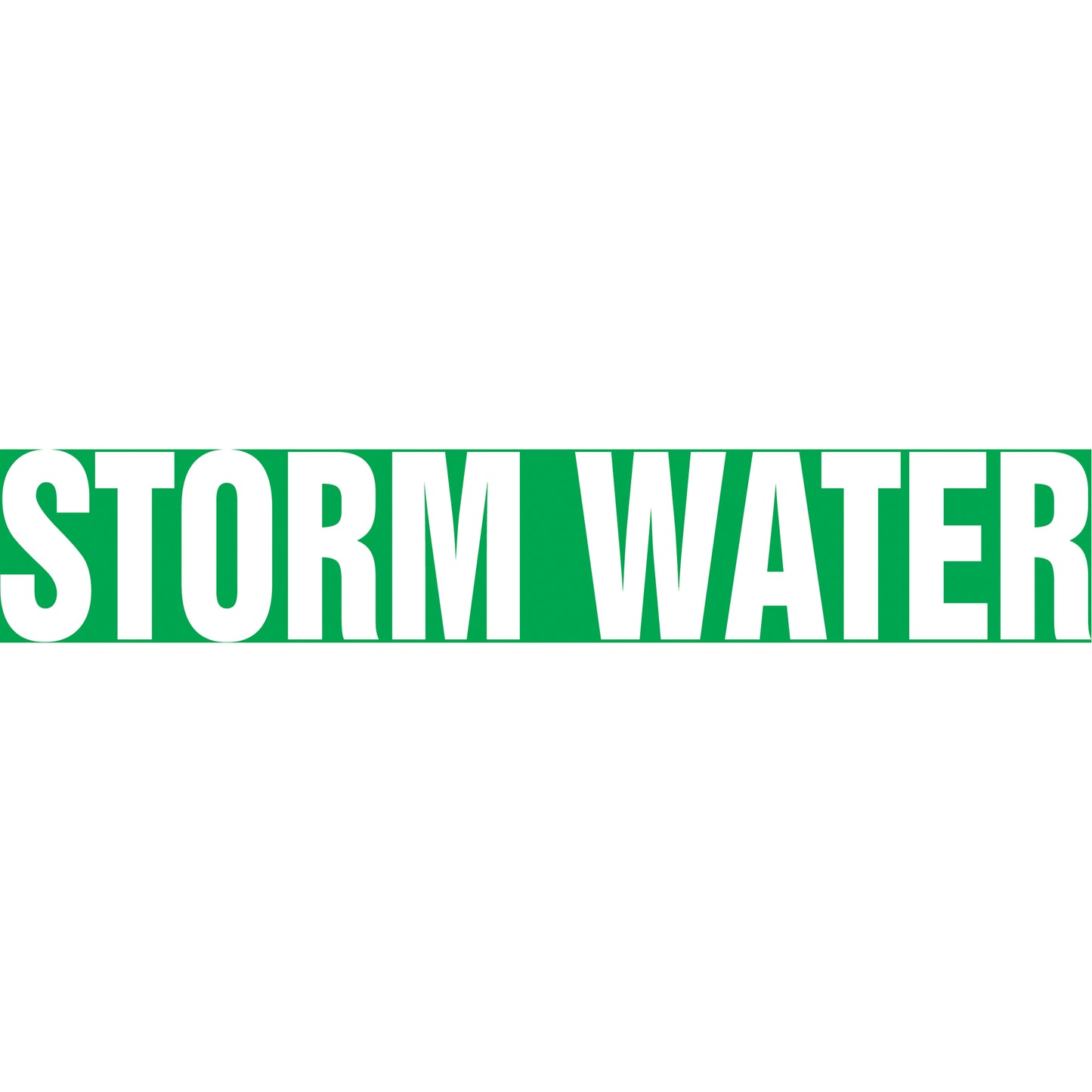 Accuform Signs "Storm Water" Pipe Markers, Self-Adhesive, 4" H x 24" W, White on Green