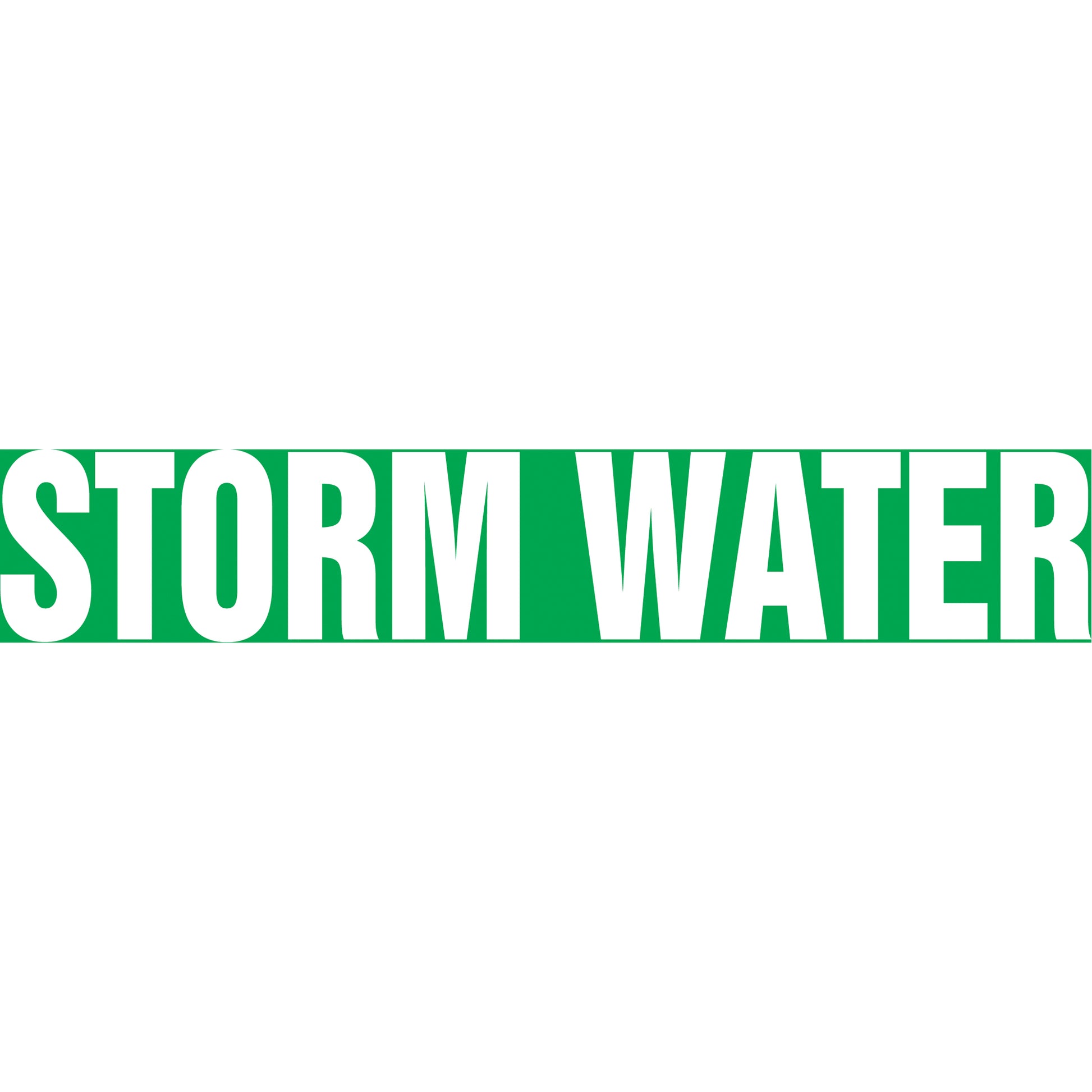 Accuform Signs "Storm Water" Pipe Markers, Self-Adhesive, 4" H x 24" W, White on Green