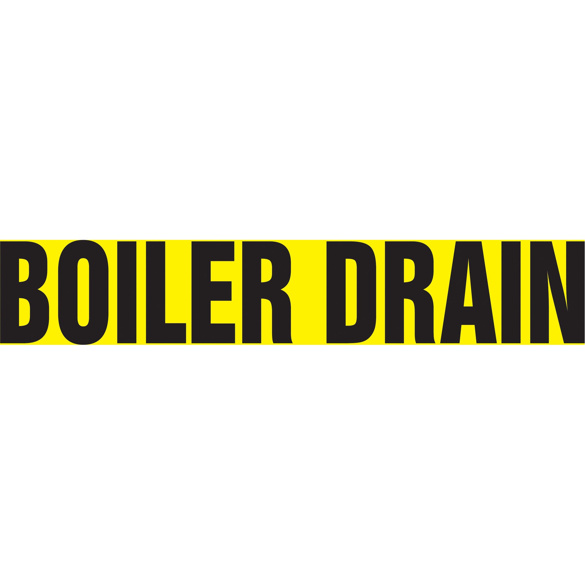 Accuform Signs Snap Tite™ "Boiler Drain" Pipe Marker, Snap-On, 14" H x 12" W, Black on Yellow