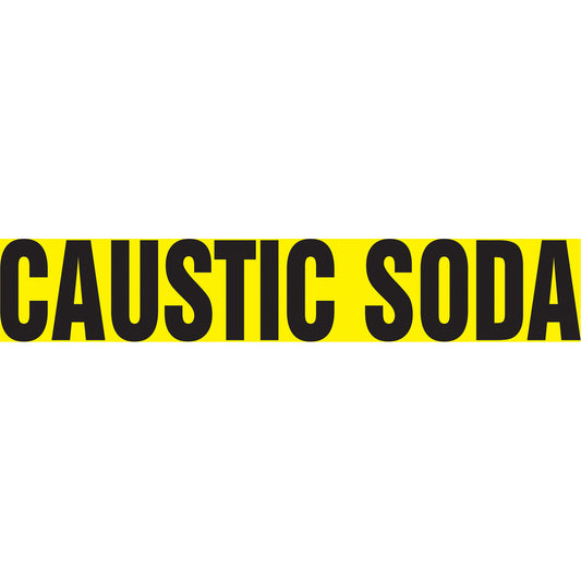 Accuform Signs Snap Tite™ "Caustic Soda" Pipe Marker, Snap-On, 14" H x 12" W, Black on Yellow