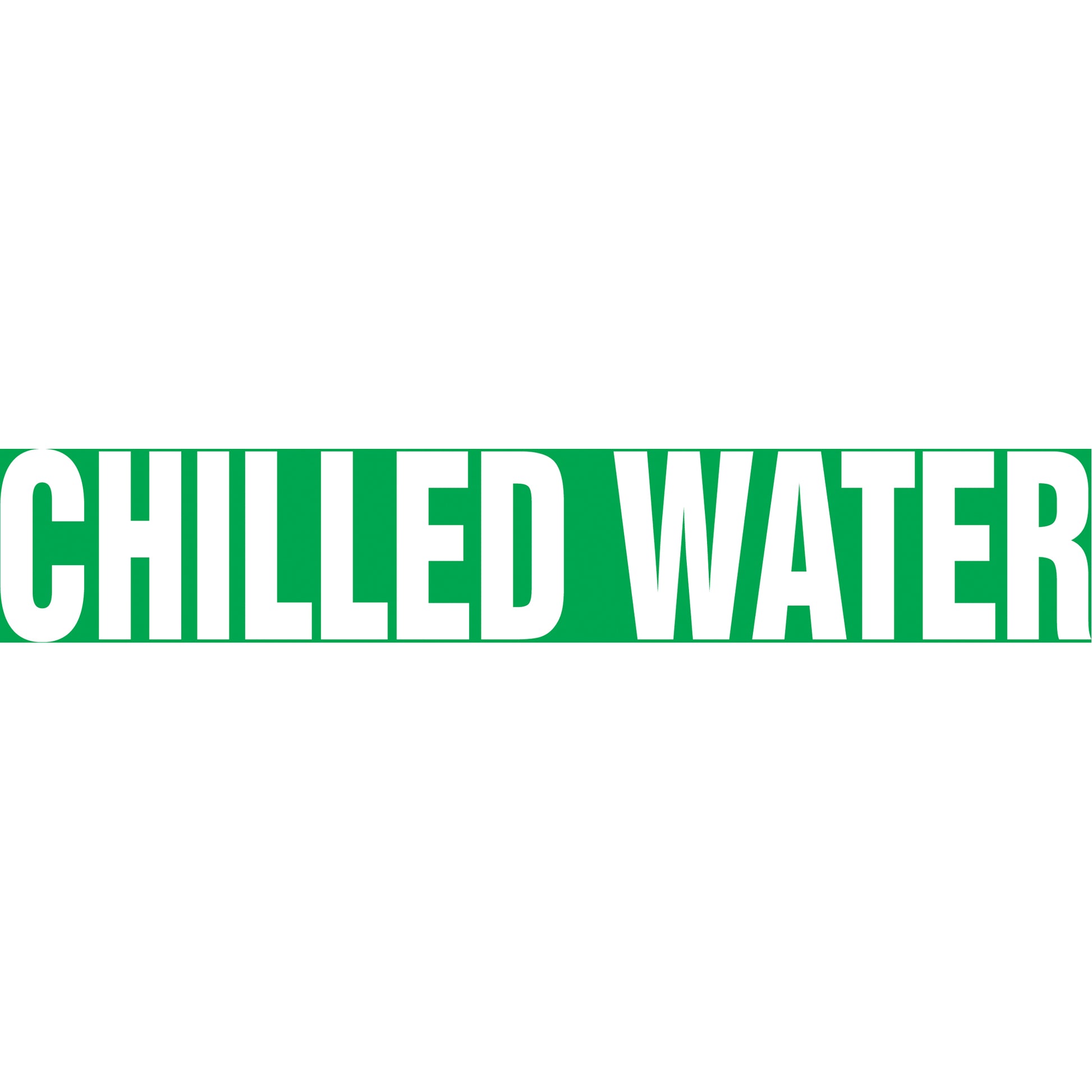 Accuform Signs Snap Tite™ "Chilled Water" Pipe Marker, Snap-On, 14" H x 12" W, White on Green