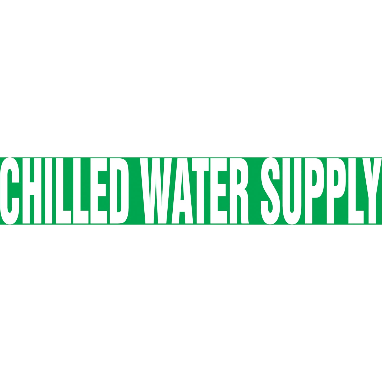 Accuform Signs Snap Tite™ "Chilled Water Supply" Pipe Marker, Snap-On, 14" H x 12" W, White on Green