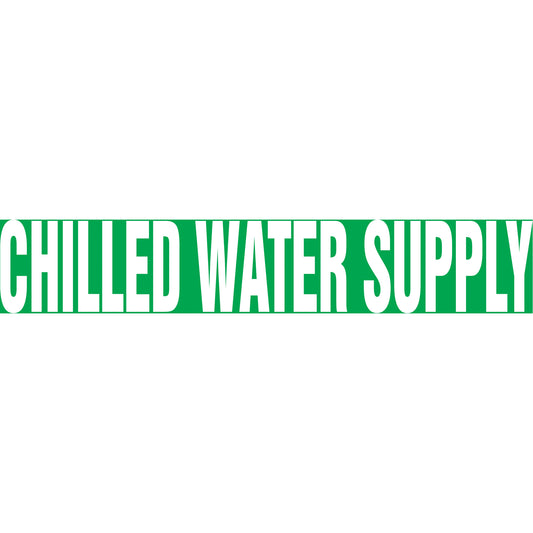 Accuform Signs Snap Tite™ "Chilled Water Supply" Pipe Marker, Snap-On, 14" H x 12" W, White on Green