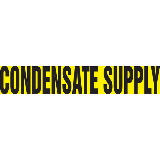 Accuform Signs Snap Tite™ "Condensate Supply" Pipe Marker, Snap-On, 9" H x 8" W, Black on Yellow