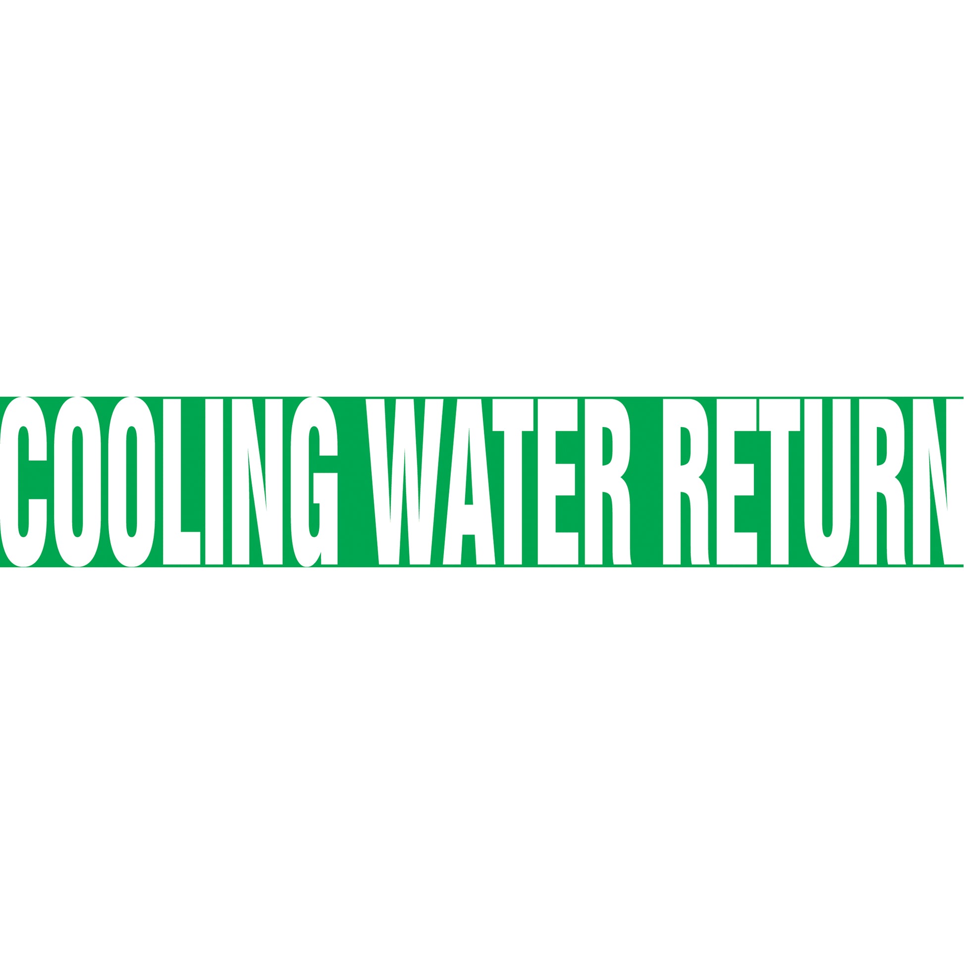 Accuform Signs Snap Tite™ "Cooling Water Return" Pipe Marker, Snap-On, 14" H x 12" W, White on Green