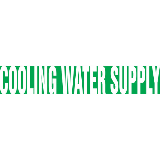 Accuform Signs Snap Tite™ "Cooling Water Supply" Pipe Marker, Snap-On, 14" H x 12" W, White on Green