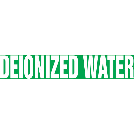 Accuform Signs Snap Tite™ "Deionized Water" Pipe Marker, Snap-On, 14" H x 12" W, White on Green
