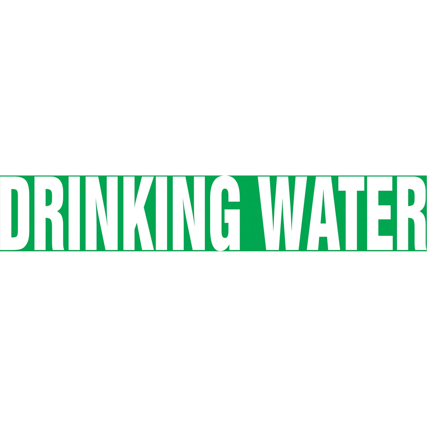 Accuform Signs Snap Tite™ "Drinking Water" Pipe Marker, Snap-On, 19" H x 12" W, White on Green