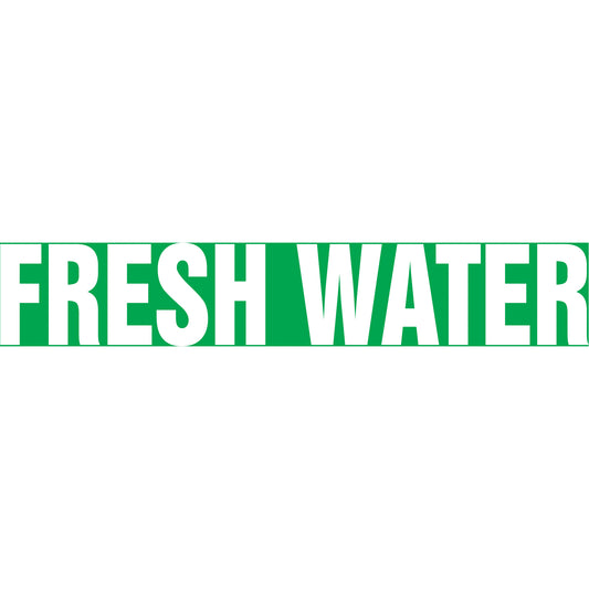 Accuform Signs Snap Tite™ "Fresh Water" Pipe Marker, Snap-On, 9" H x 8" W, White on Green