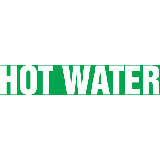 Accuform Signs Snap Tite™ "Hot Water" Pipe Marker, Snap-On, 9" H x 8" W, White on Green