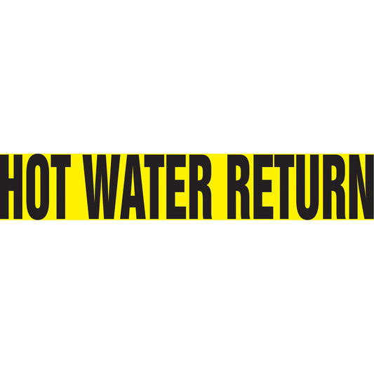 Accuform Signs Snap Tite™ "Hot Water Return" Pipe Marker, Snap-On, 9" H x 8" W, Black on Yellow